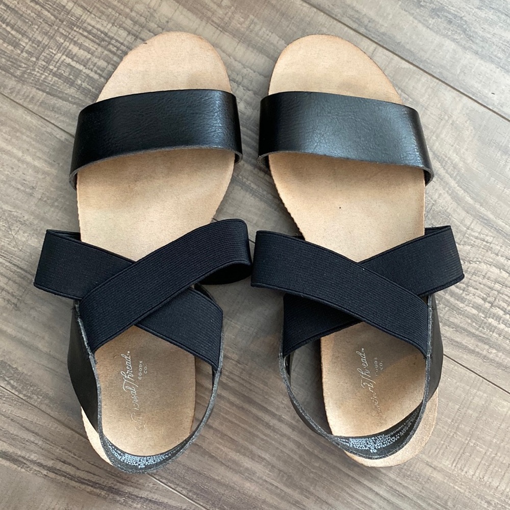 Black flat sandals